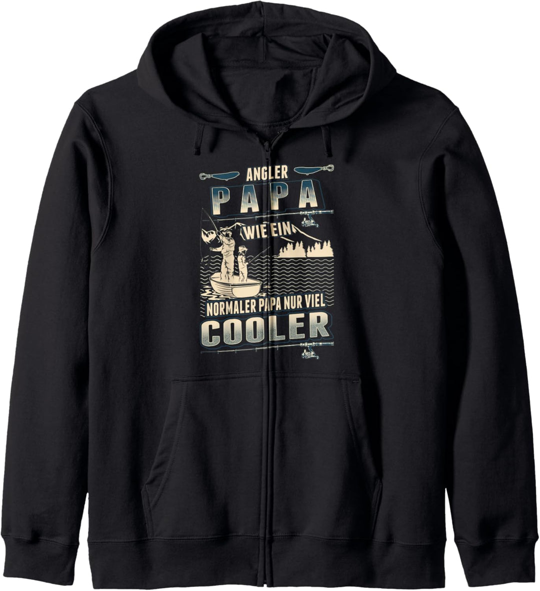 Angler Papa wie ein normaler Papa nur viel cooler Fischer Kapuzenjacke