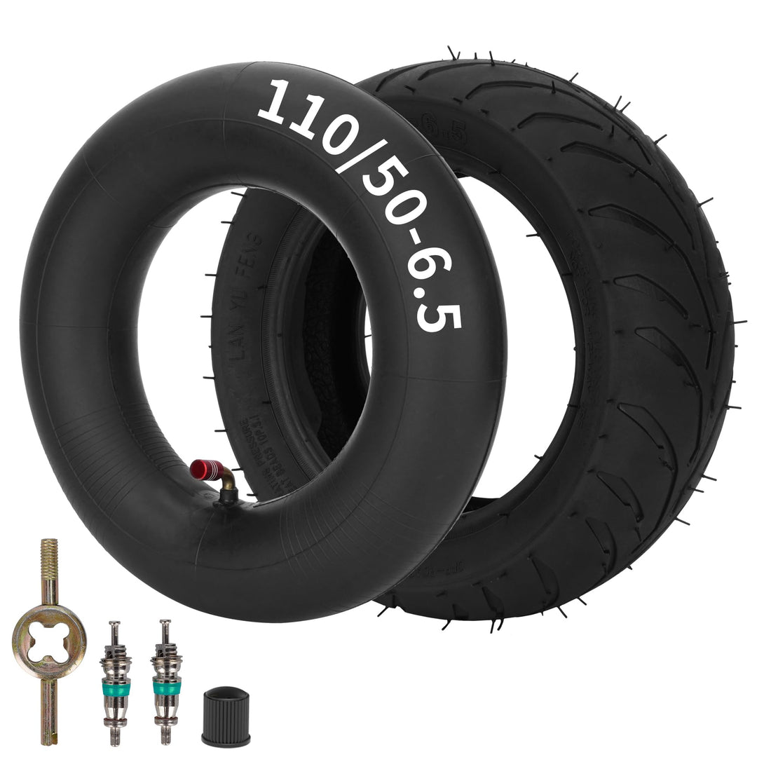 JIAYAN 110/50-6,5 Hinterreifen und Schlauch mit TR87 abgewinkeltem Ventilschaft für 47 cc 49 cc Kids