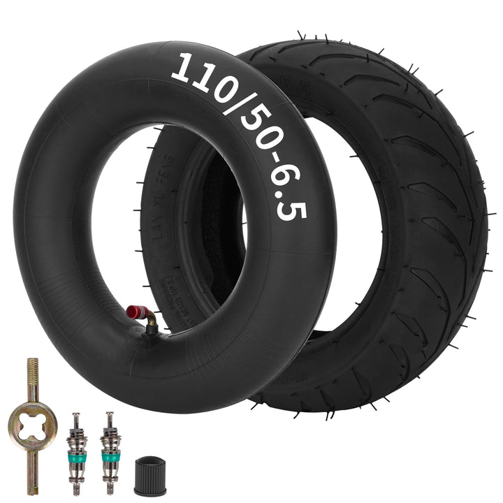 JIAYAN 110/50-6,5 Hinterreifen und Schlauch mit TR87 abgewinkeltem Ventilschaft für 47 cc 49 cc Kids