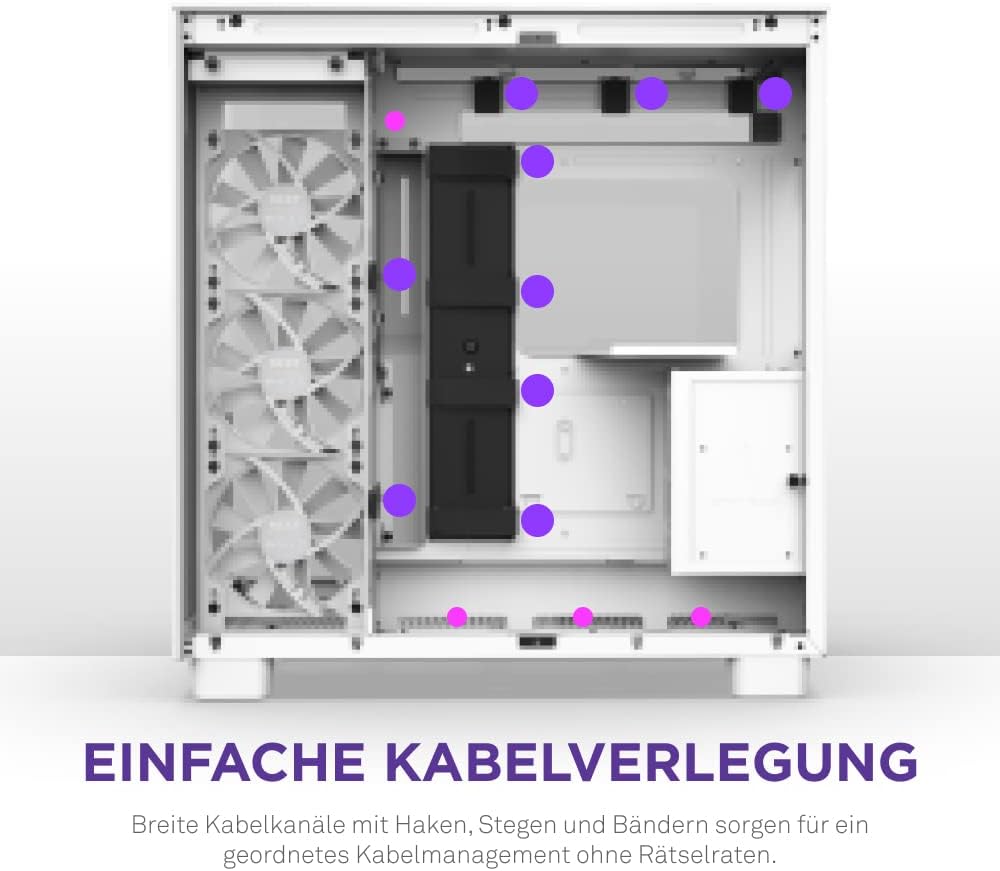 NZXT H9 Flow - CM-H91FW-01 - Dual-Chamber-ATX Mid-Tower PC-Gaming-Gehäuse - High-Airflow-perforierte