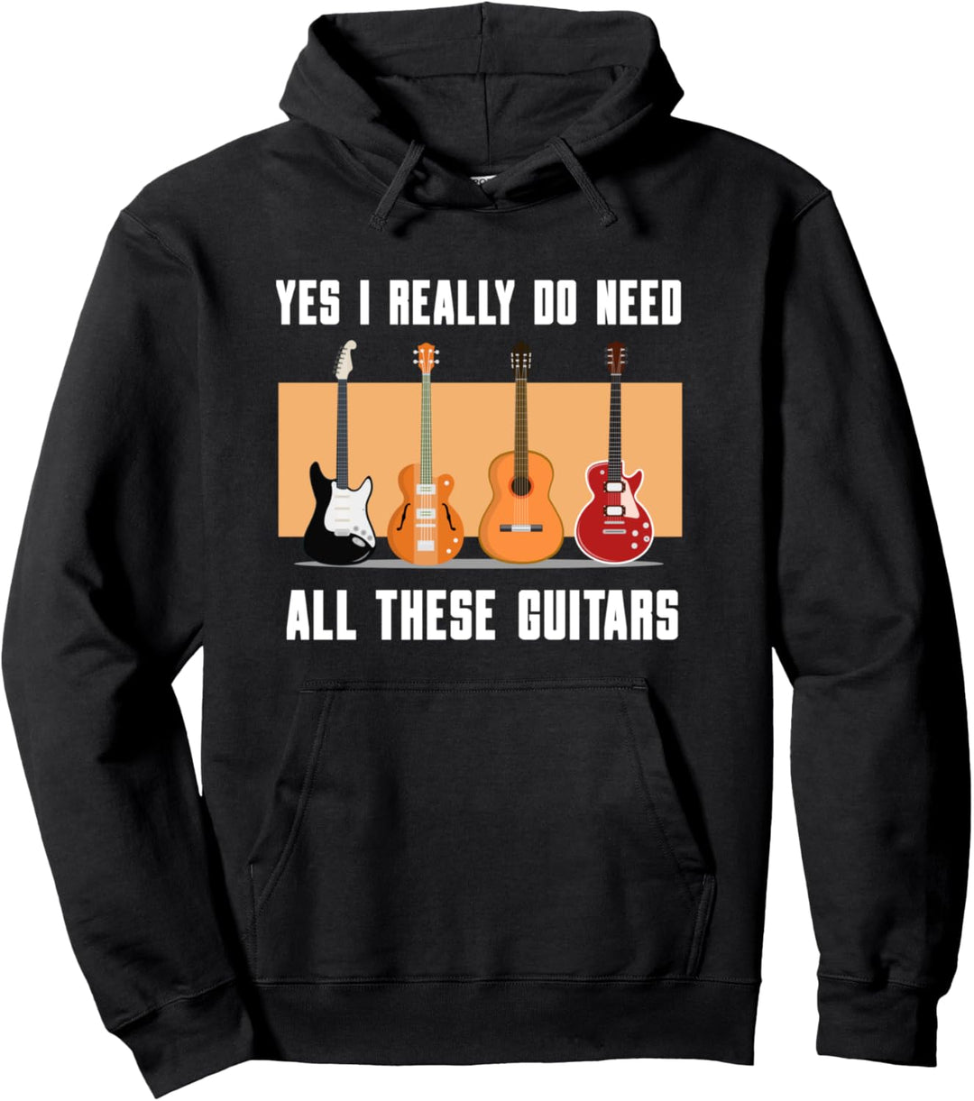 Lustiger Spruch Gitarre Geschenkidee Vatertag Musiker Pullover Hoodie