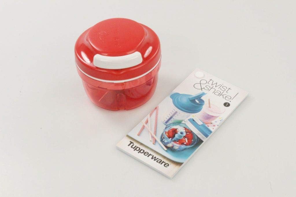 TUPPERWARE Chef Turbo-Chef rot D158 Zwiebelschneider + Rezeptkarte "Twist&Shake"