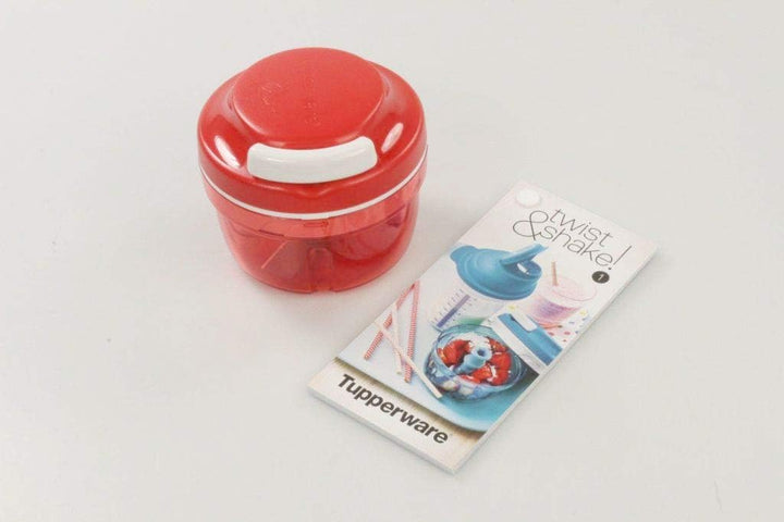 TUPPERWARE Chef Turbo-Chef rot D158 Zwiebelschneider + Rezeptkarte "Twist&Shake"