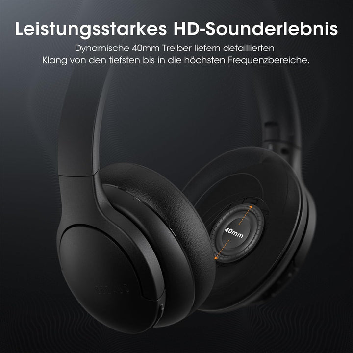 DOQAUS Kopfhörer Kabellos Bluetooth,Bis zu 90 Std Bluetooth Kopfhörer Over-Ear mit 3 EQ-Modi, HiFi S