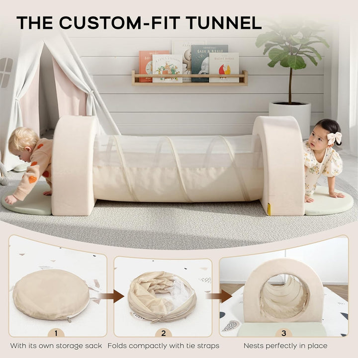BanaSuper Schaumstoff Bausteine & Spieltunnel Set | XXL Kletterblöcke und Krabbeltunnel für Kinder |