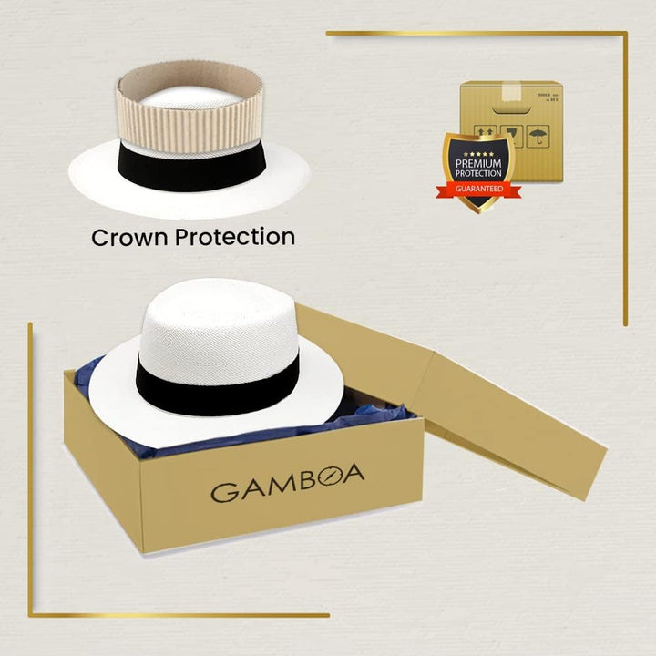 Gamboa Panama Hut Herren und Damen Sommer Borsalino Strohhut Panamahut Sonnenhut UV-Schutz UPF50+ 56