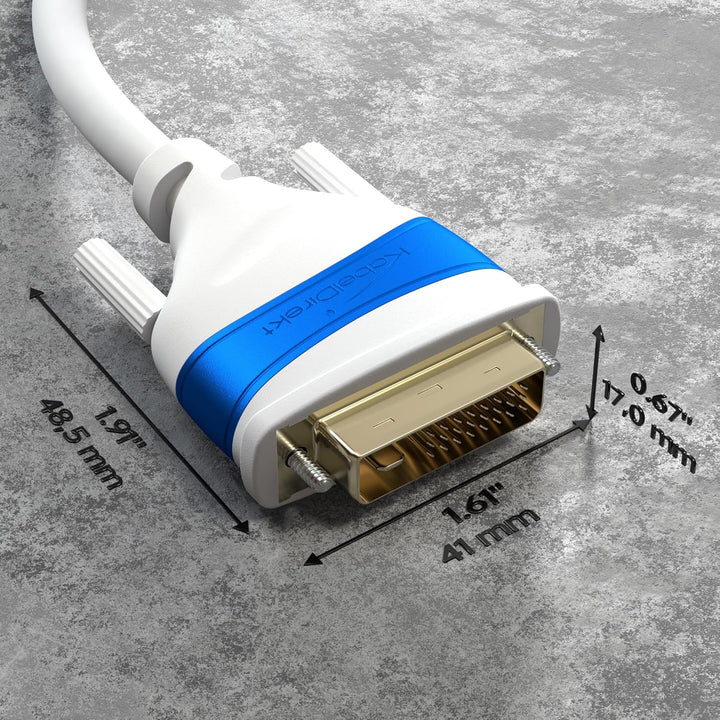 KabelDirekt – Dual Link DVI Kabel – mit Ferritkern für störungsfreie Signalübertragung – 7,5m (digit