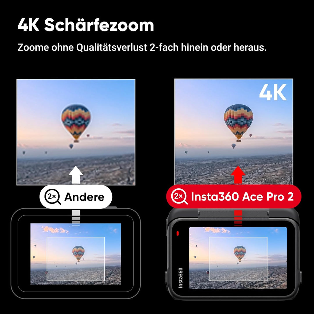 Insta360 Ace Pro 2 Standard-Bundle - 8K wasserdichte Actionkamera mit Leica entwickelt, 1/1,3" Senso