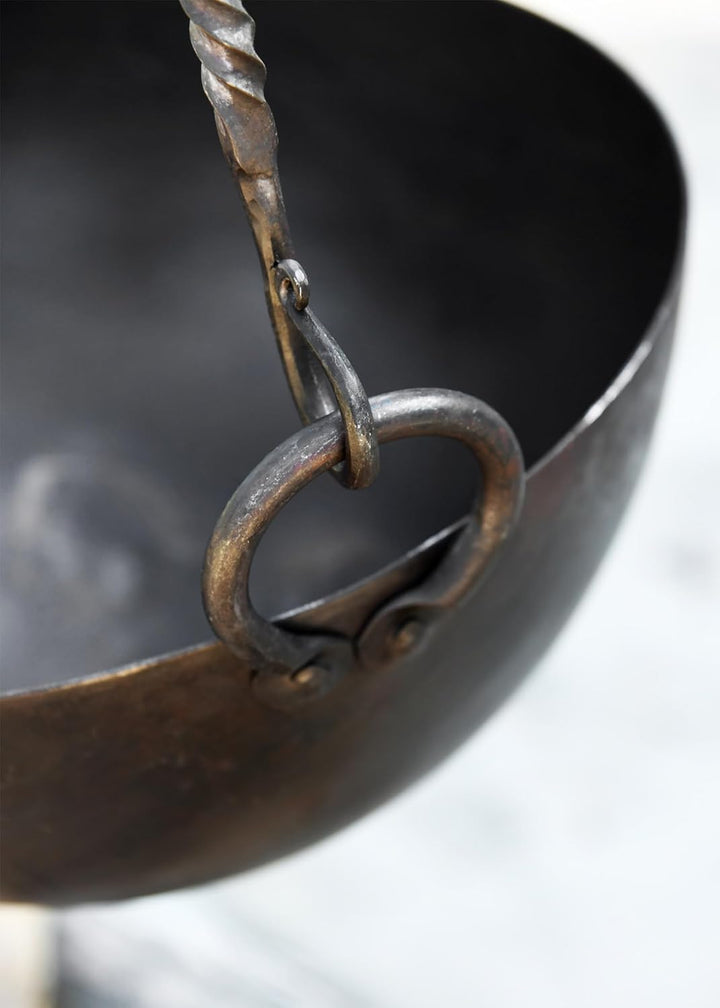 Runder Lagertopf aus Stahl Gulaschkessel Mittelalter Lagerleben LARP Wikinger Topf Lagerküche 2,5 Li