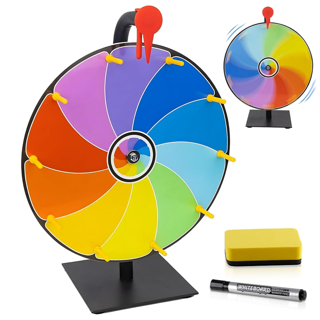 Glücksrad zum Drehen, 10 Slots Glücksrad Spielzeug, mit Trocken Abwischbarem Marker und Radiergummi,