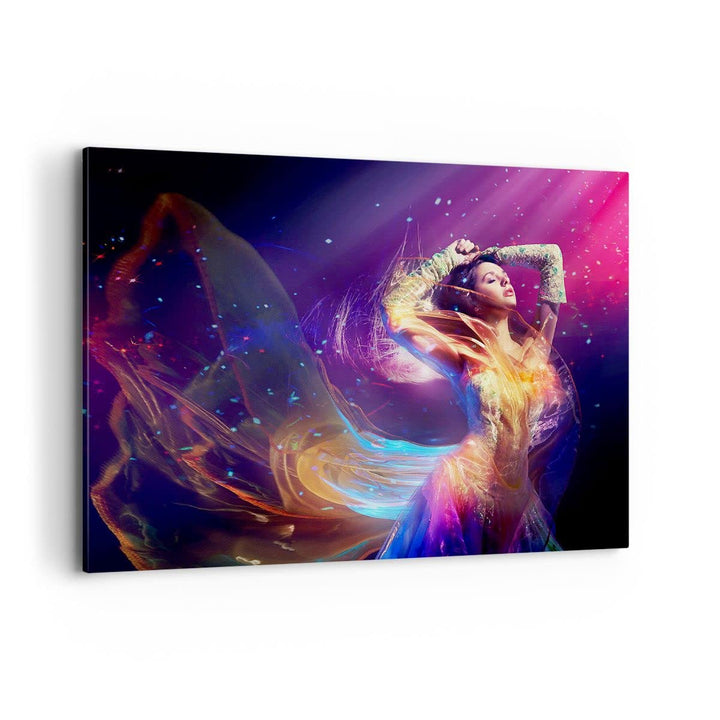 Bilder auf Leinwand 100x70cm Leinwandbild Schönheit Disco Mode Make-up Gross Wanddeko Bild Schlafzim