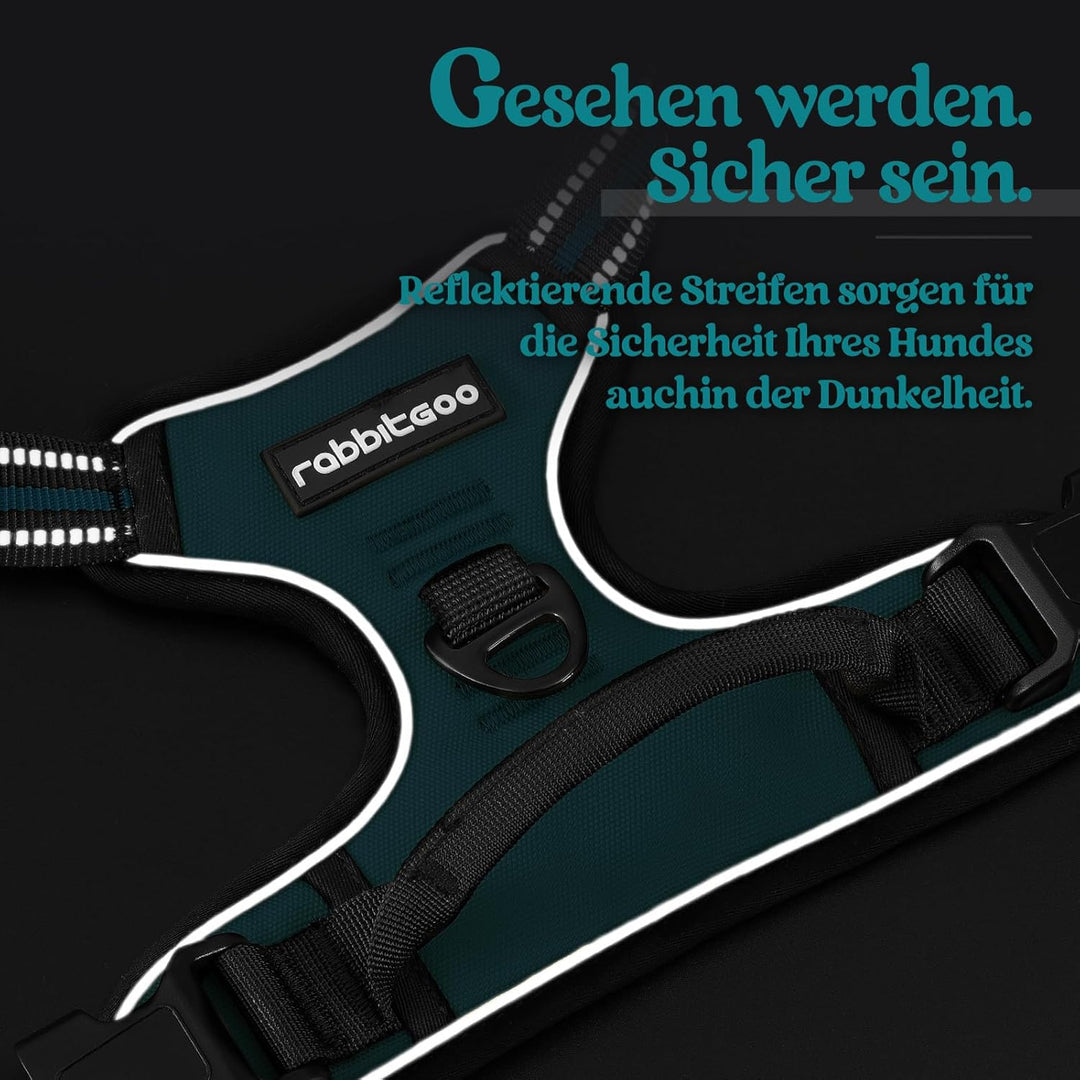 rabbitgoo Hundegeschirr Mittelgrosse Hunde, Anti Zug Geschirr mit Kontrolle, No Pull Verstellbar Hun