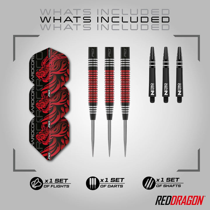 RED DRAGON Jonny Clayton Sonderausgabe 24 Gramm Professionelle Wolframpfeile mit Flügen und Stielen