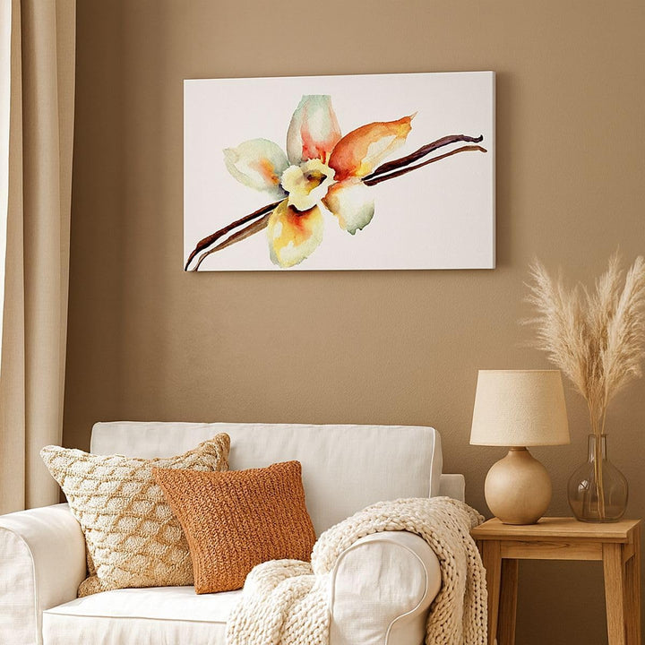 Panorama Bilder auf Leinwand 100x40cm Leinwandbild Vanille Gewürz Blume Pflanze Gross Wanddeko Bild