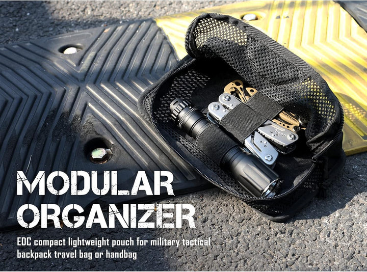 LIVANS Taktische Netztasche mit Reissverschluss, modularer Einsatz-Panel-Organizer, EDC-Aufbewahrung