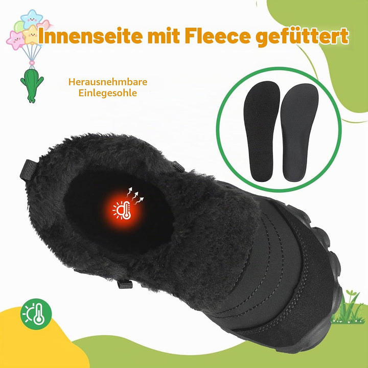 SAGUARO Kinder Winter Barfussschuhe Winterschuhe Warme Gefüttert Wanderschuhe Leicht rutschfest Wint