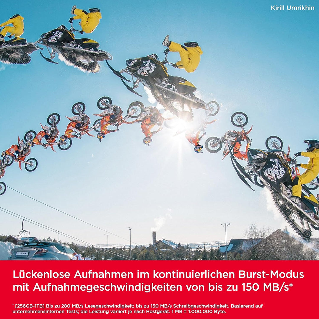 SanDisk Extreme PRO SDXC UHS-II Speicherkarte V60 256 GB (280 MB/s, 6K, 4K UHD, U3, C10, Rescue PRO