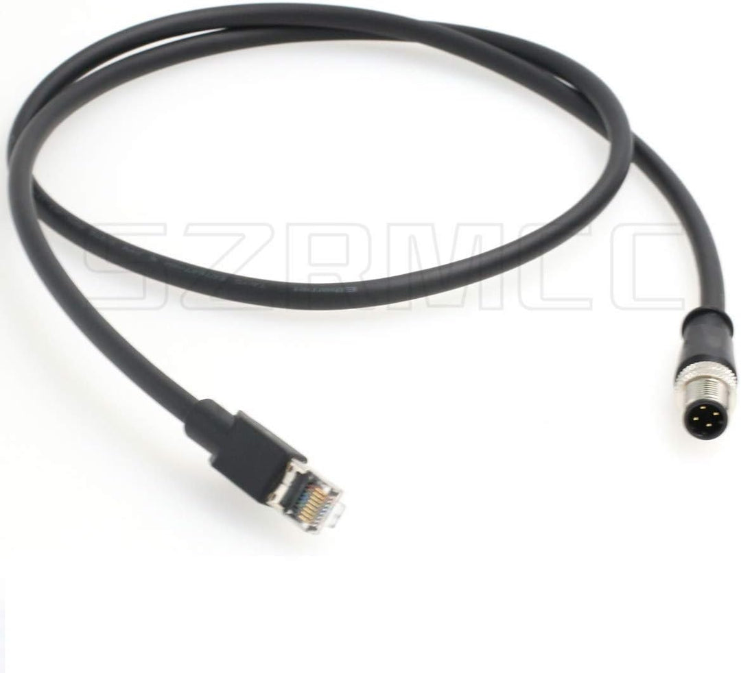 SZRMCC M12 4-Pin auf RJ45 Stecker Industrial Ethernet Abgeschirmtes Kabel Cat5e Hochflexibles Indust