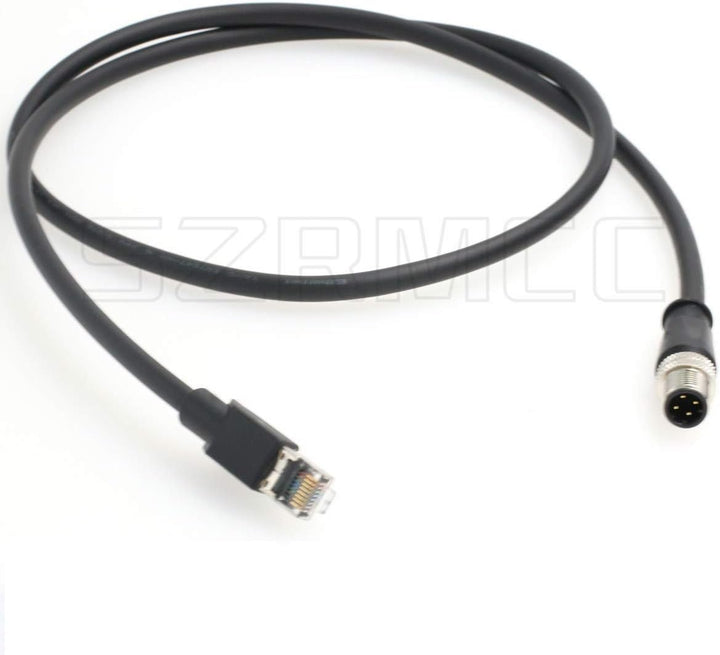 SZRMCC M12 4-Pin auf RJ45 Stecker Industrial Ethernet Abgeschirmtes Kabel Cat5e Hochflexibles Indust