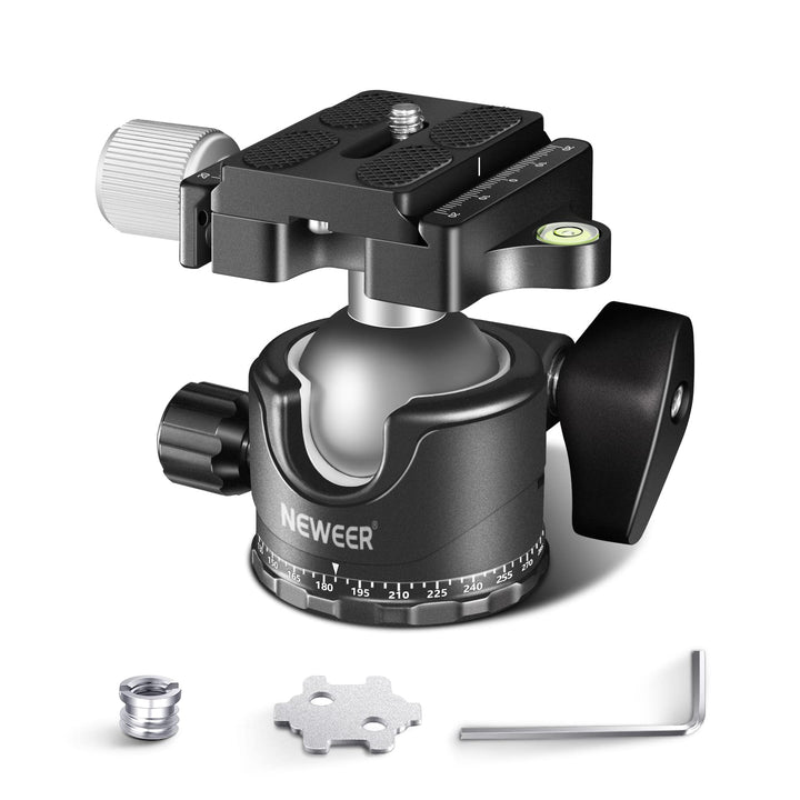 NEEWER Low Profile Kugelkopf für Kamerastativ,36mm Metall Panorama Stativkopf mit Niedrigem Schwerpu