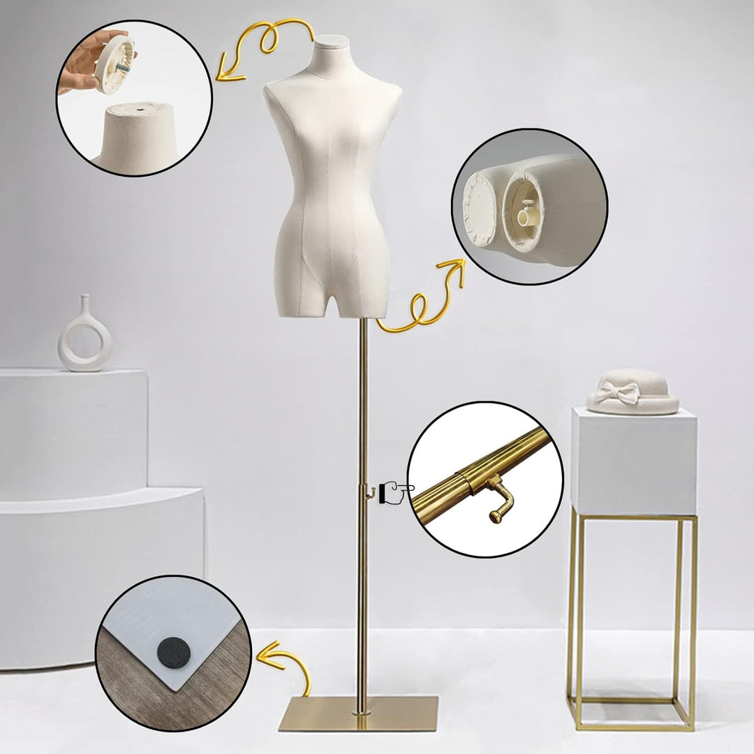 Schneiderpuppe Damenbüste Weiblich, Höhe Verstellbarer Schaufensterpuppe Körper, Mannequin mit Metal