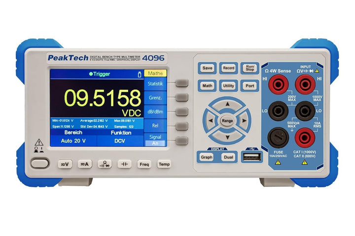 PeakTech 4096 - 200000 Counts Grafisches True RMS (bis 100 kHz) Tisch Multimeter mit LAN- & USB-Schn