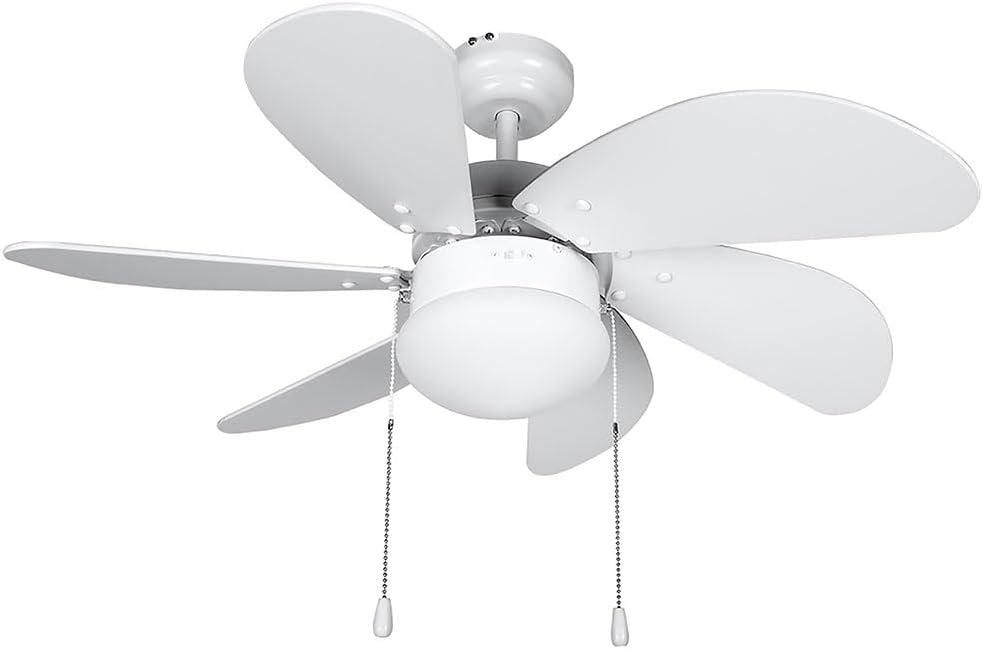Orbegozo CP 15076 B - Deckenventilator mit Licht, 6 Blätter aus Holz, leise, 3 Ventilatorgeschwindig