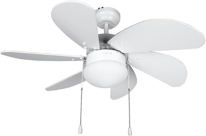 Orbegozo CP 15076 B - Deckenventilator mit Licht, 6 Blätter aus Holz, leise, 3 Ventilatorgeschwindig