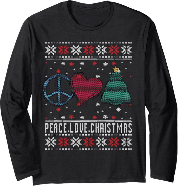 Peace Love Christmas Langarmshirt