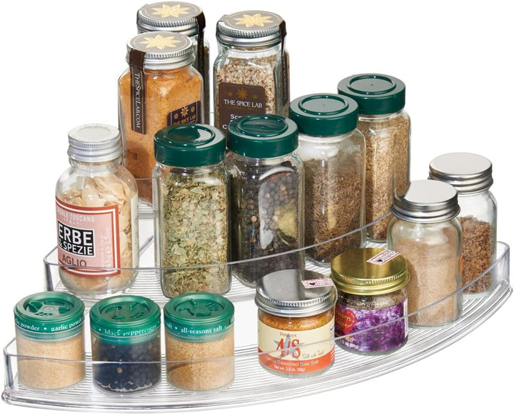 iDesign Gewürzregal mit 3 Ebenen, abgestuftes Küchenregal passend für die Ecke, Schrank Organizer au