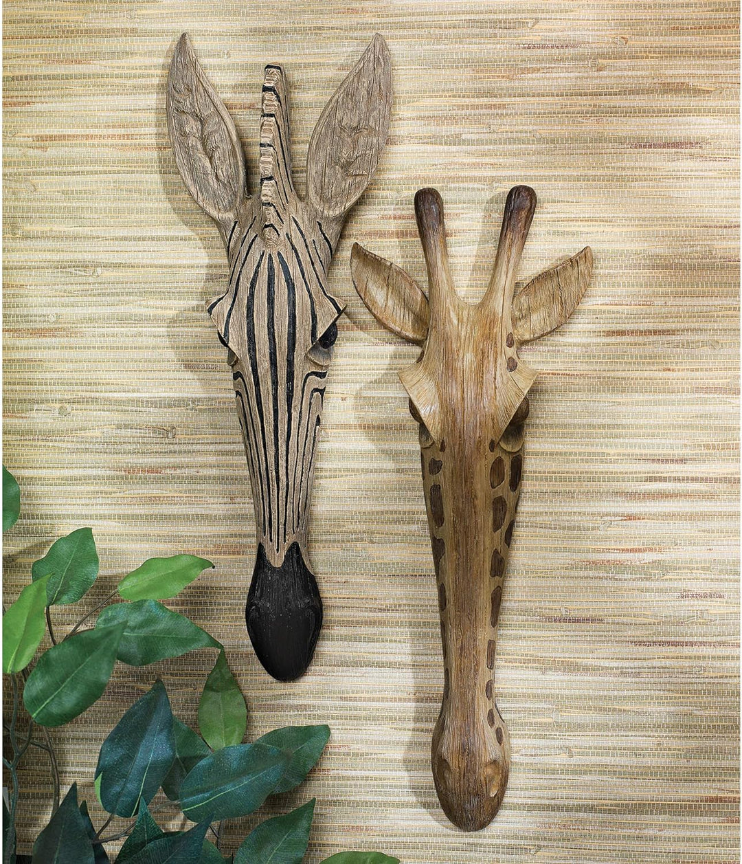 Design Toscano Giraffenmaske der Savanne Wanddekorationsskulptur, 40.75 cm, Vollfarbe, Wanddekoratio