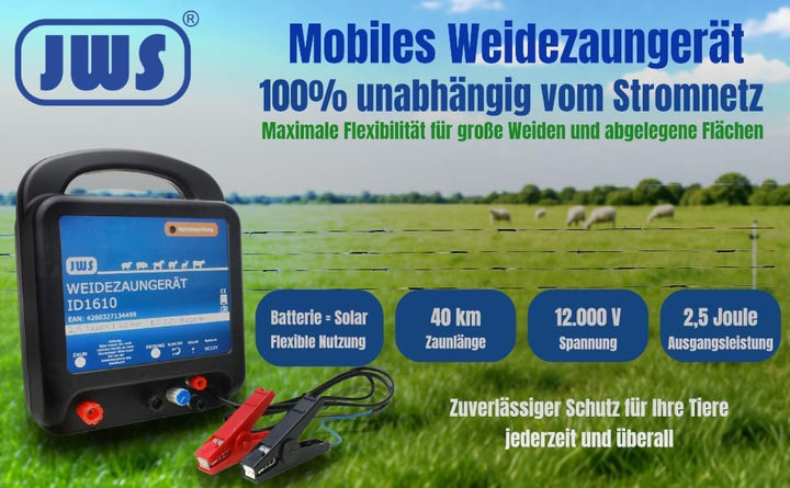 Weidezaungerät 12 Volt 12 V Solar Weidezaun Weidegerät Elektrozaungerät 2,5 Joule