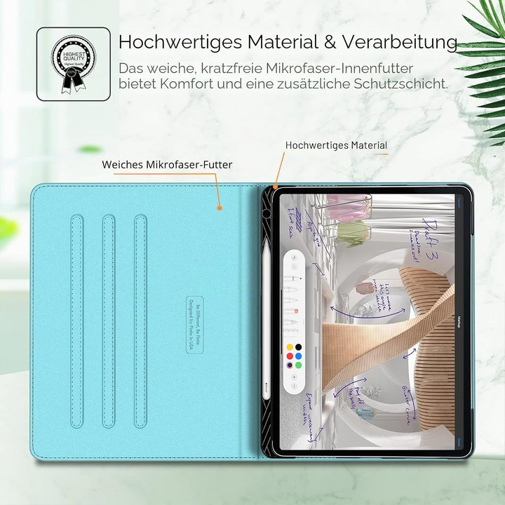 Fintie Hülle für iPad Pro 12.9 Zoll 2022 (6. Generation) / iPad Pro 12.9 2021/2020/2018 mit Stifthal
