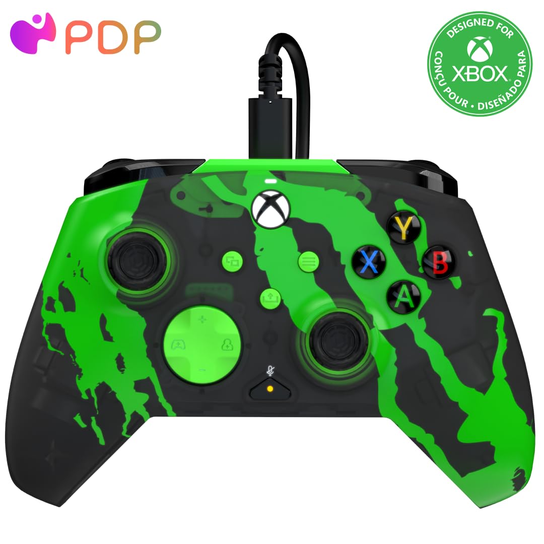 PDP Xbox REMATCH GLOW Wired controller - Jolt Green, Jolt Green