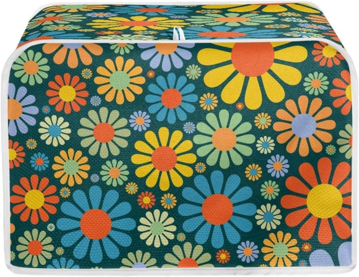 Toaster-Abdeckung mit Blumenmotiv und Gänseblümchen-Motiv, 2 Scheiben, Hahn-Muster, Brot-Toaster, Of