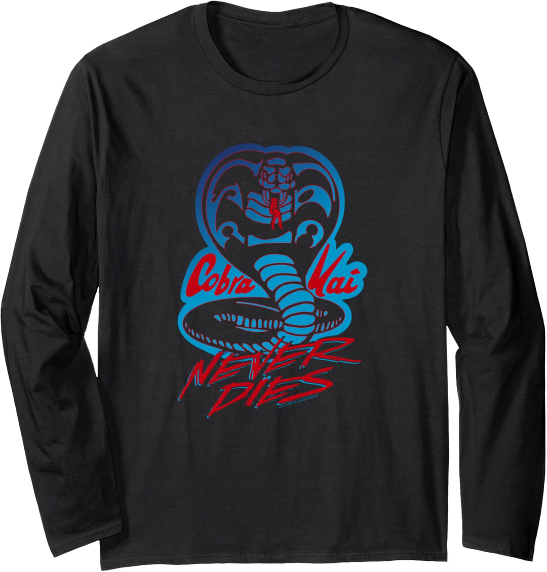 Cobra Kai Niemals stirbt Cobra Logo Langarmshirt