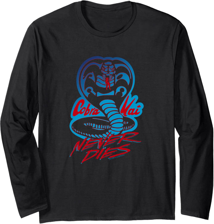 Cobra Kai Niemals stirbt Cobra Logo Langarmshirt