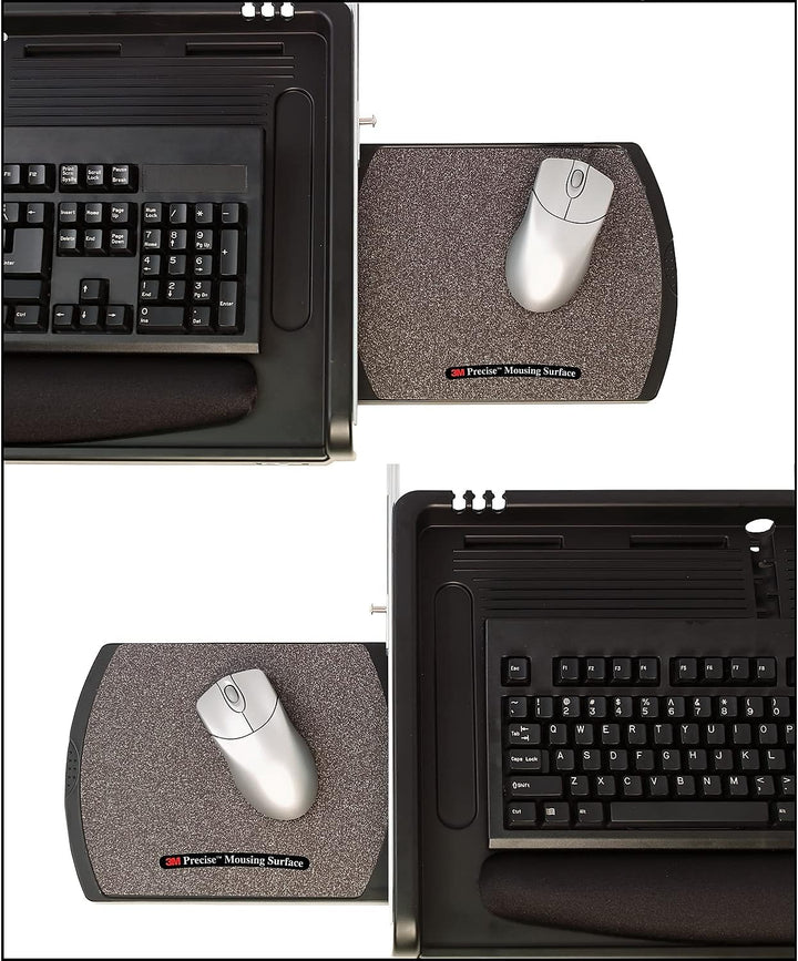 3M Adjustable Under-Desk Keyboard Drawer, Three Height Settings, Wide Tray with Gel Wrist Rest Accom