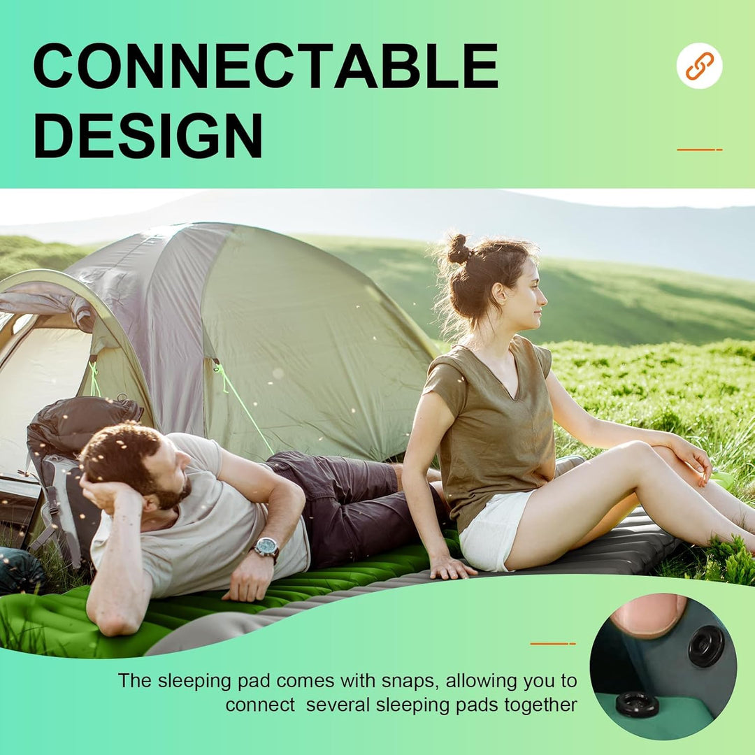 Luftmatratze Camping Ultraleichte Isomatte Camping mit Fusspresse Pumpe, Aufblasbare Matratze für Ou