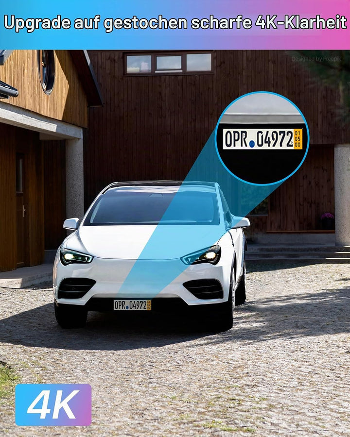 ZOSI 4K PoE Überwachungskamera Aussen mit Personen- und Autoerkennung, 8MP IP Dome Kamera mit 2 Wege