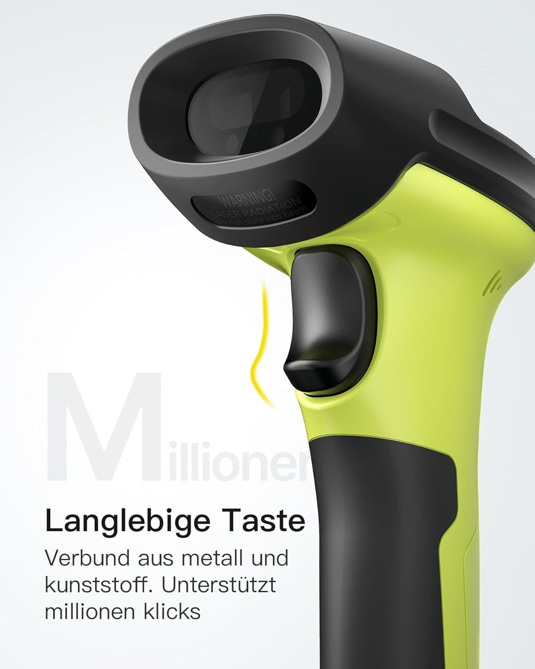 Inateck Barcode Scanner Wireless 2.4 GHz, 35 m Reichweite, automatisches schnelles und präzises Scan