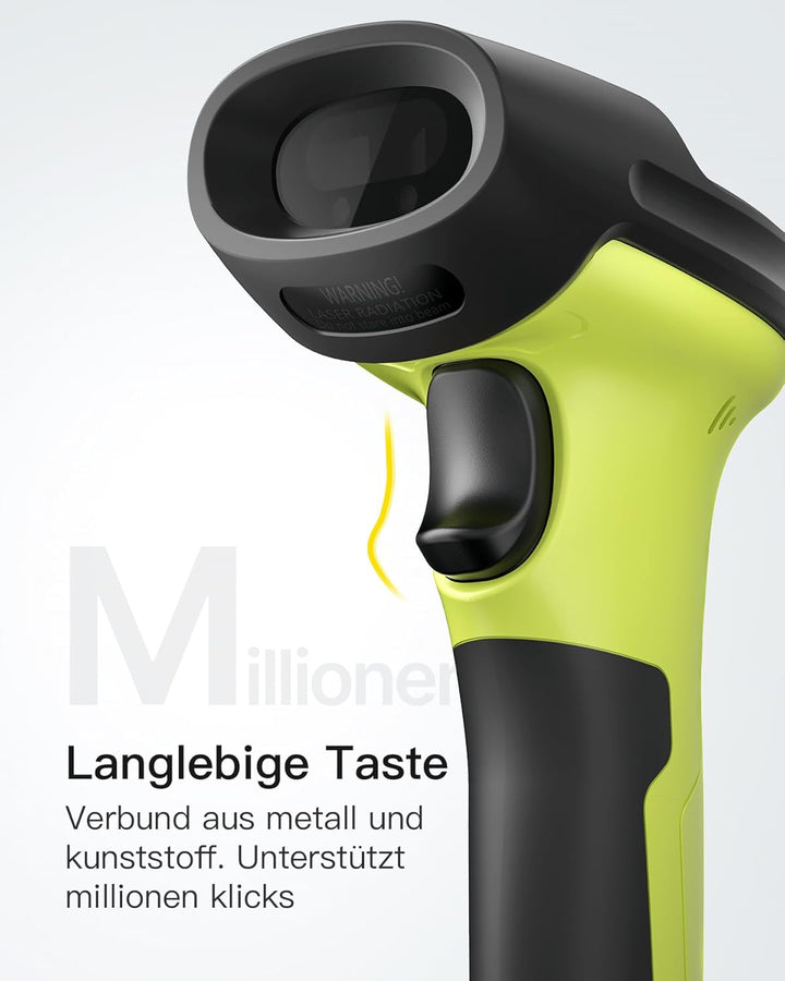 Inateck Barcode Scanner Wireless 2.4 GHz, 35 m Reichweite, automatisches schnelles und präzises Scan