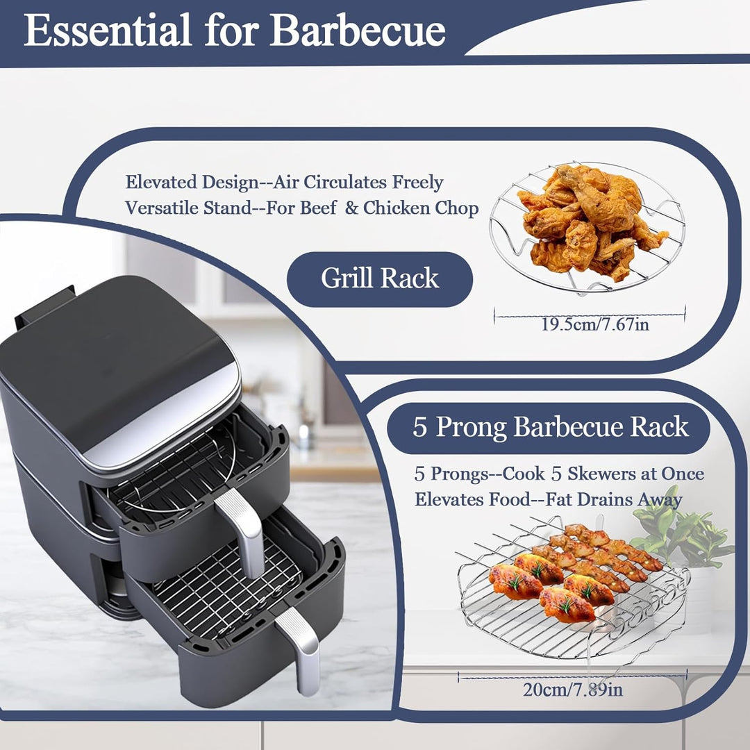 11 Stück Airfryer Zubehör Silikonform Heissluftfritteuse für Cosori Turbo Tower Pro Smart 10,8L Doub