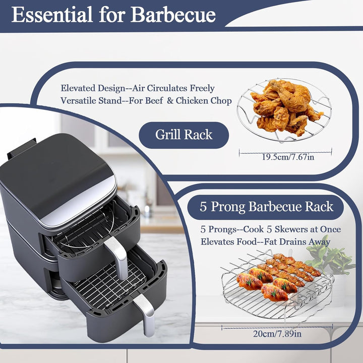 11 Stück Airfryer Zubehör Silikonform Heissluftfritteuse für Cosori Turbo Tower Pro Smart 10,8L Doub