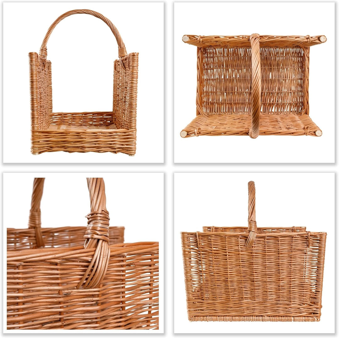 Creative Home Gross Kaminkorb Holzkorb Kaminholzkorb Rattan | 50 x 34 x 50 cm | Aufbewahrung Rechtec