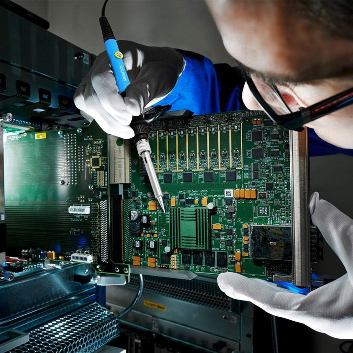 SREMTCH Lötkolben Set, 60W 220V Lötkolben mit Ein/Aus Schalter Einstellbarer Temperatur(200-450℃), 5