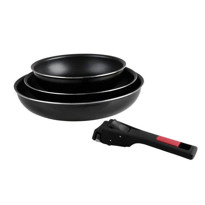 Sitram 712379 Set mit 3 Pfannen Ø 20, 24, 28 cm aus Aluminium – Schwarze Antihaftbeschichtung ohne P
