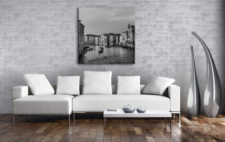 deyoli Kanäle in Venedig Format: 70x70 Effekt: Schwarz&amp;Weiss als Leinwandbild, Motiv fertig gerahmt
