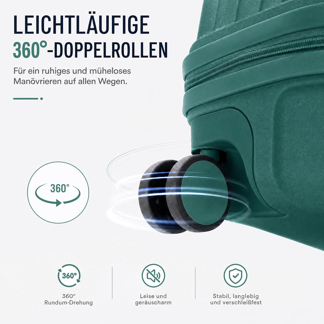 Mariner Koffer Set S+L - Recycelbare PP-Hartschale, vielseitig &amp; robust, leise Doppelrollen, charakt