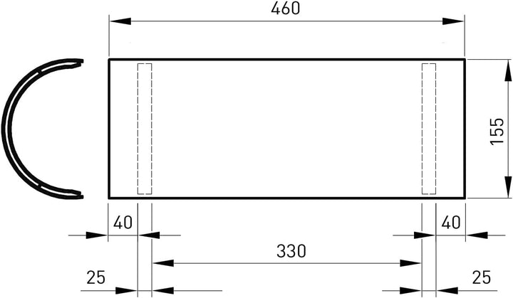 raik Rauchrohr/Ofenrohr Thermoschild Hitzeschutz für Rohre mit 120 mm Durchmesser 460 mm lang 155 mm